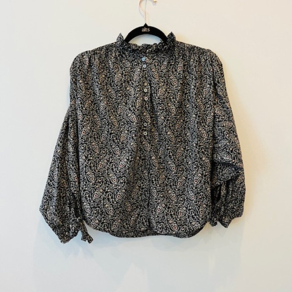 Doen Black Floral Blouse